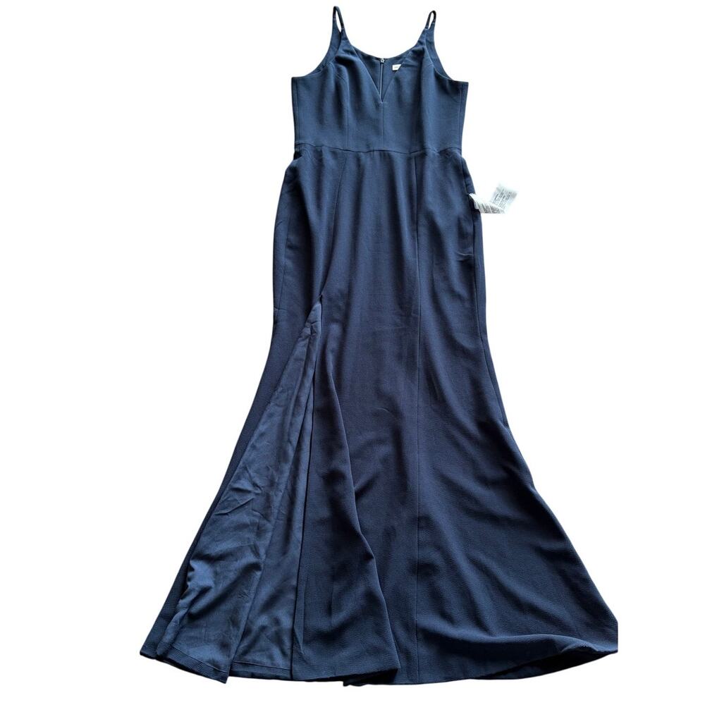 Dress the Population Midnight Blue Maxi Dress w/ Side Slit Sz XL